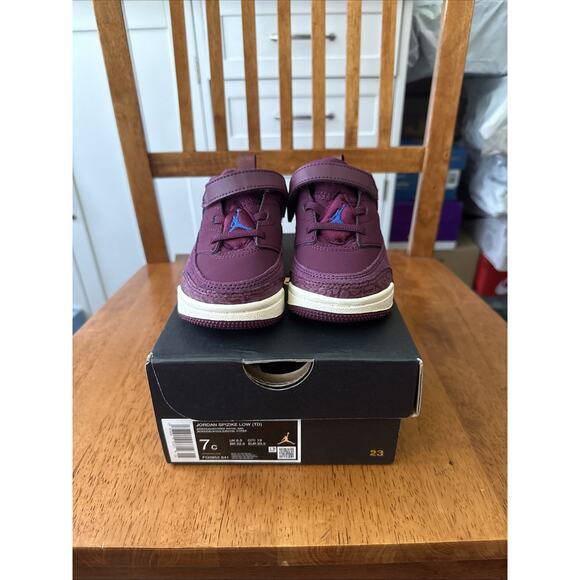 Size 7c Jordan Spizike Low Bordeaux/Hyper Royal FQ3952-641 BS173 - Picture 1 of 5